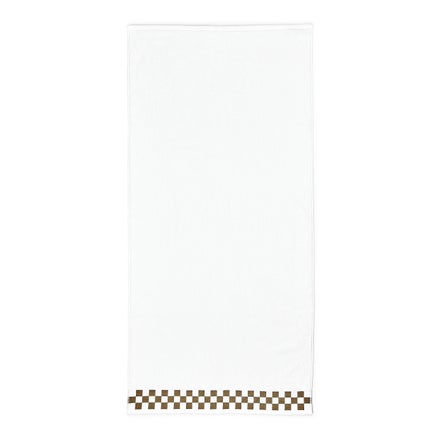 Bath Towel with Mocha Check Border