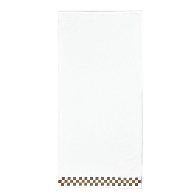 Bath Towel with Mocha Check Border image number 2