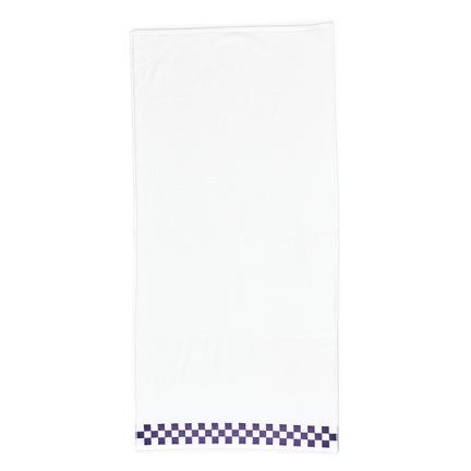 Bath Towel with Plum Check Border