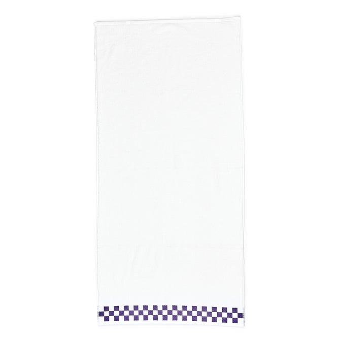 Bath Towel with Plum Check Border image number 2