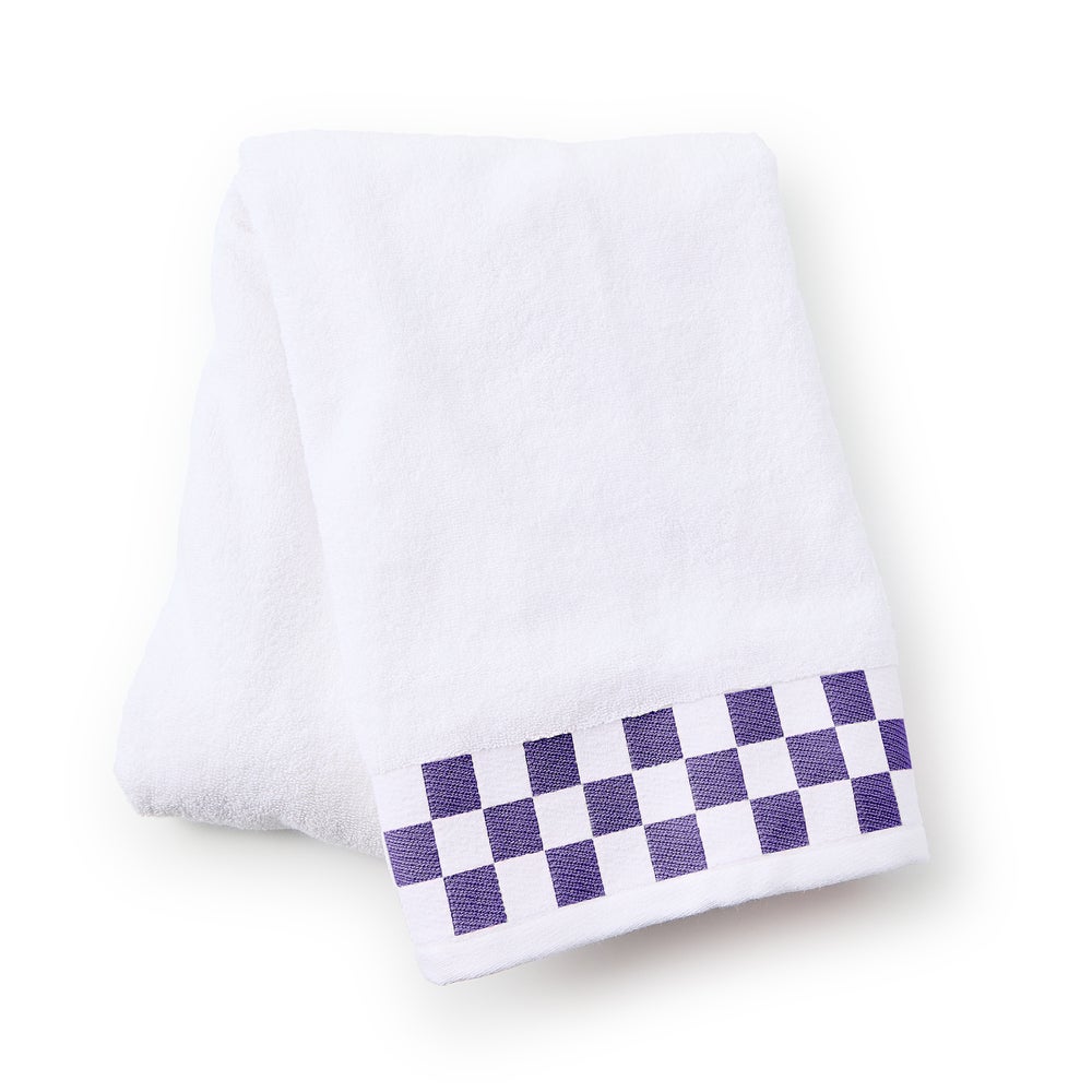 Bath Towel with Plum Check Border mackenzie-childs Panama imagen 1