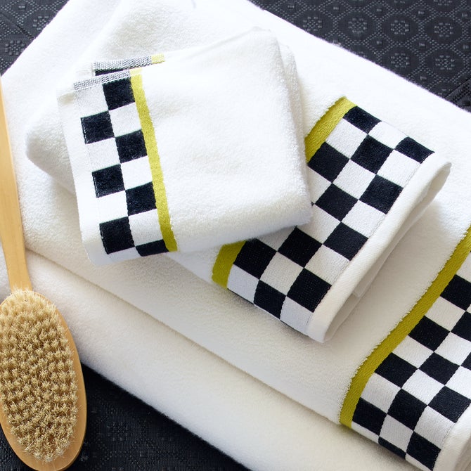 Black & White Check Hand Towel image number 1