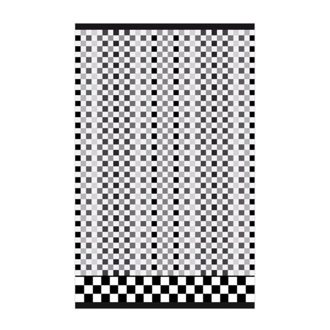 Micro Check Black & White Bath Towel image number 0