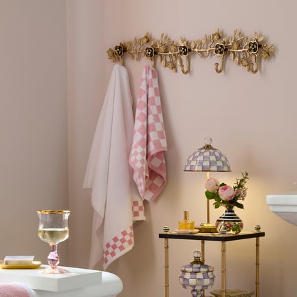 Rosy Check Bath Towel