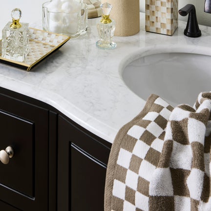 Mocha Check Hand Towel