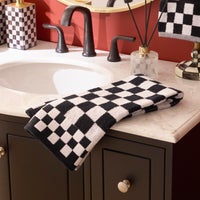 Black Check Hand Towel