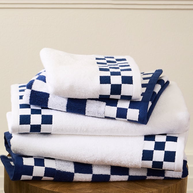 Indigo Check Hand Towel image number 1