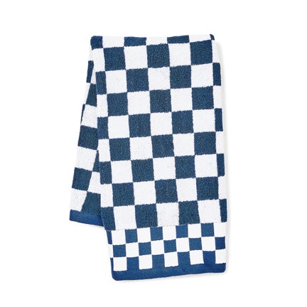 Navy Check Hand Towel