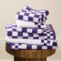 Plum Check Hand Towel