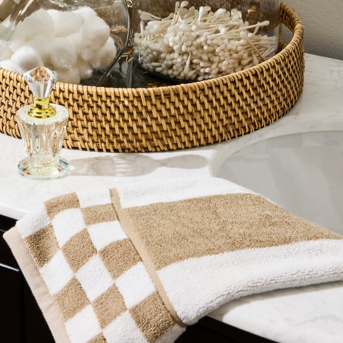 Mocha Stripe Hand Towel image number 1