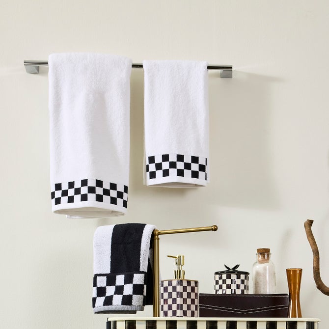 Hand Towel with Black Check Border image number 3
