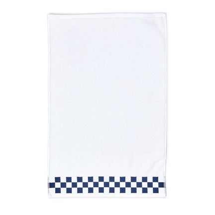 Hand Towel with Navy Check Border