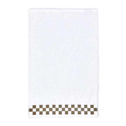 Hand Towel with Mocha Check Border