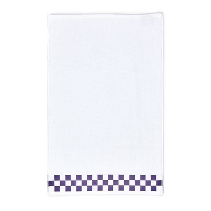 Hand Towel with Plum Check Border