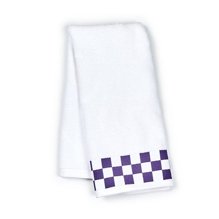 Hand Towel with Plum Check Border