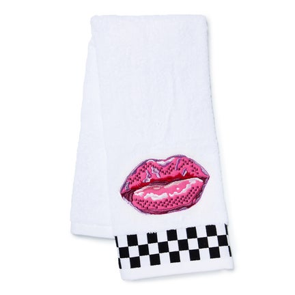 Pucker Up Check Hand Towel