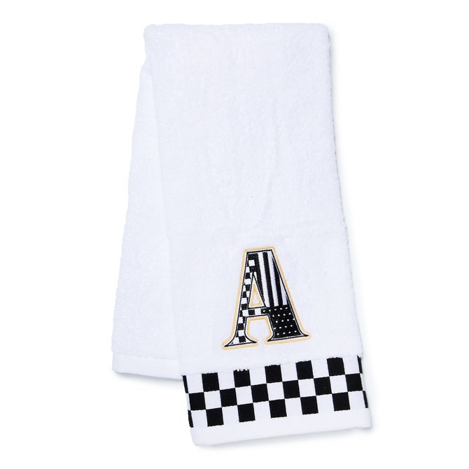 Monogram "A" Check Hand Towel image number 0