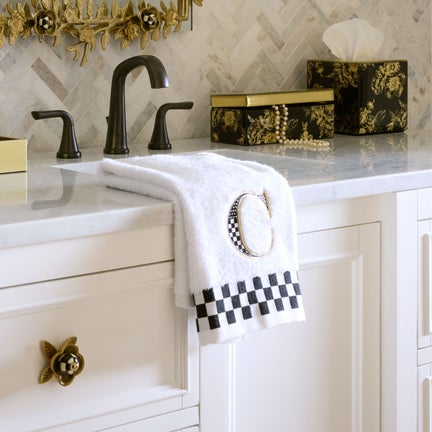 Monogram "C" Check Hand Towel