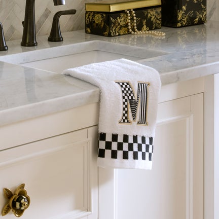 Monogram "M" Check Hand Towel