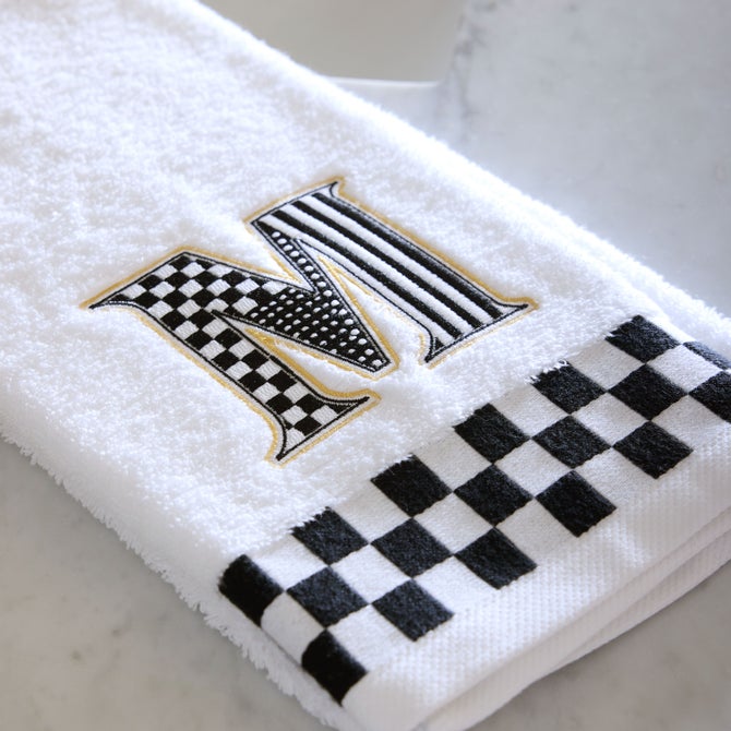 Monogram "M" Check Hand Towel image number 2