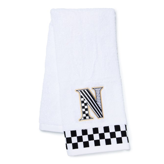 Monogram "N" Check Hand Towel image number 0
