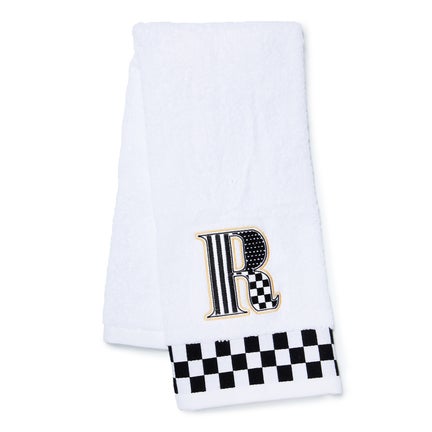 Monogram "R" Check Hand Towel