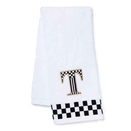 Monogram "T" Check Hand Towel