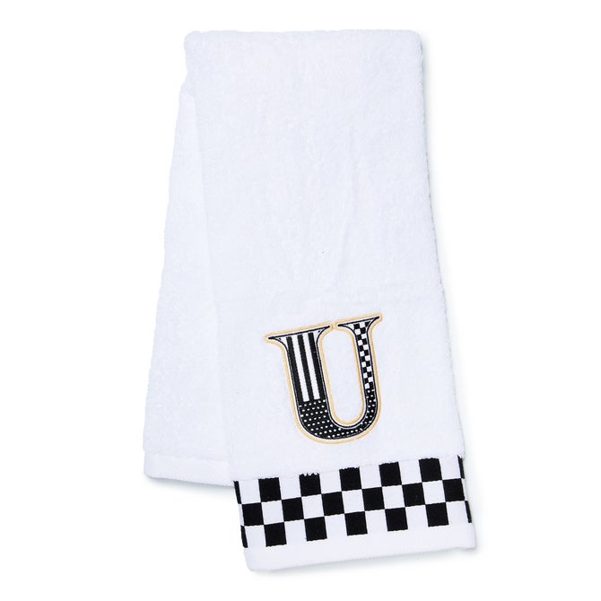 Monogram "U" Check Hand Towel image number 0