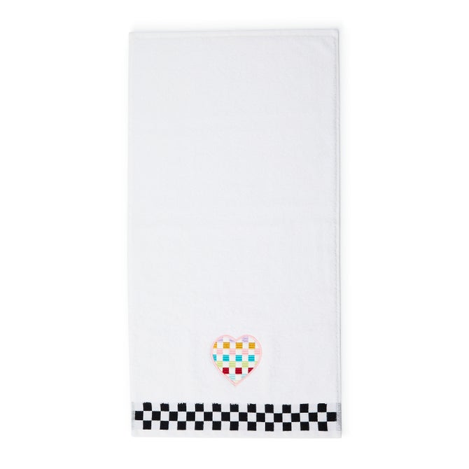 Rainbow Heart Check Hand Towel image number 1
