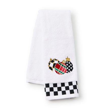 Deck the Halls Ornament Embroidered Hand Towel
