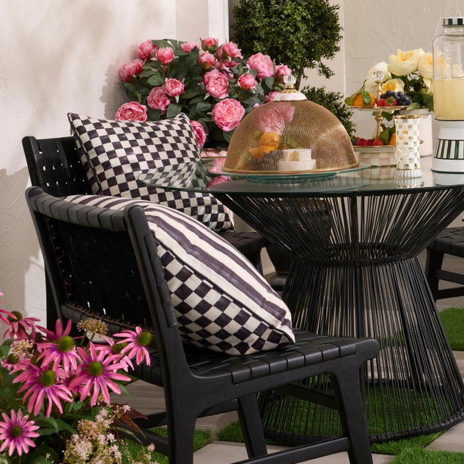 Courtly Check Printed Outdoor Pillow image number 1