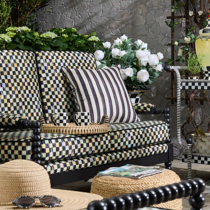 Courtly Check Printed Outdoor Pillow image number 3