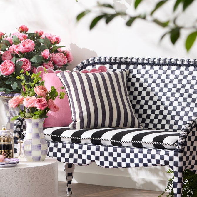 Courtly Check Printed Outdoor Pillow image number 4
