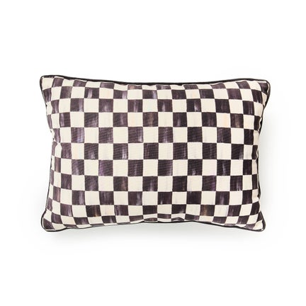 Courtly Check Printed Outdoor Lumbar Pillow