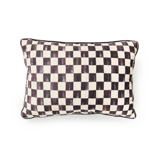 Courtly Check Printed Outdoor Lumbar Pillow image number 0