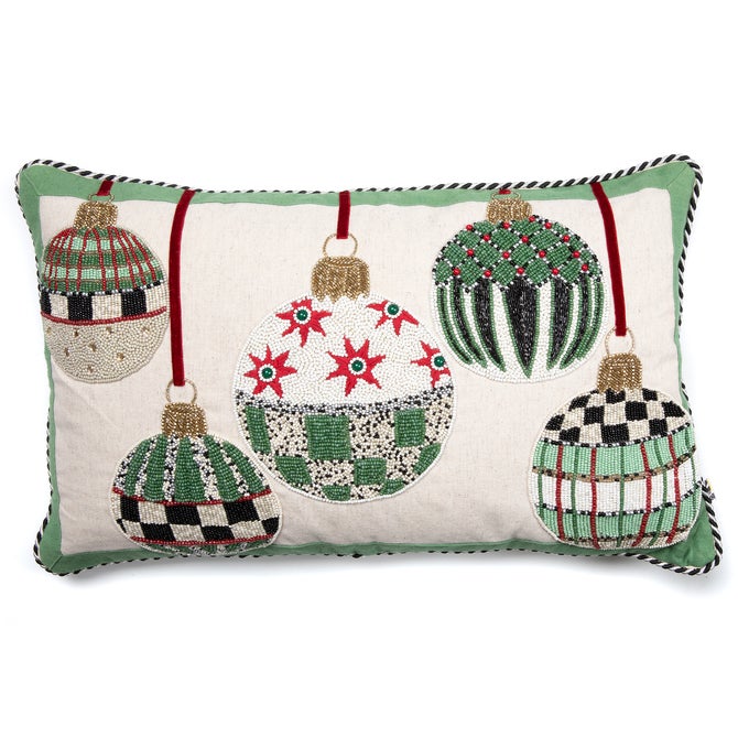 Deck the Halls White Lumbar Pillow image number 0