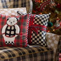 Courtly Check Tartan Bow Throw Pillow