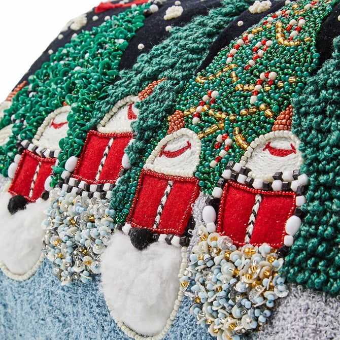 Caroling Snowmen Beaded Lumbar Pillow image number 2
