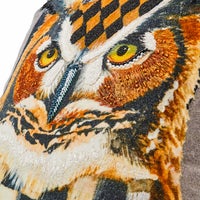 Autumnology Check Owl Throw Pillow