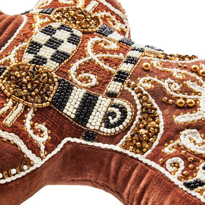 Gingerbread Boy Shaped Throw Pillow image number 2