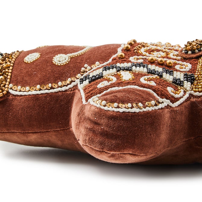 Gingerbread Girl Shaped Throw Pillow image number 1