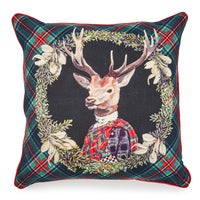 Tartan Stag Throw Pillow