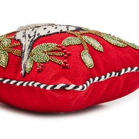 Chickadee Beaded Throw Pillow