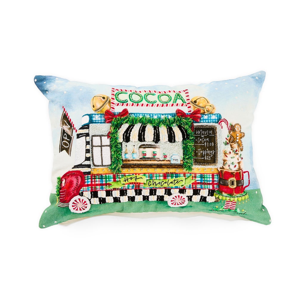 Hot Cocoa Food Truck Lumbar Throw Pillow mackenzie-childs Panama imagen 1 Hot Cocoa Food Truck Lumbar Throw Pillow mackenzie-childs Panama imagen 1