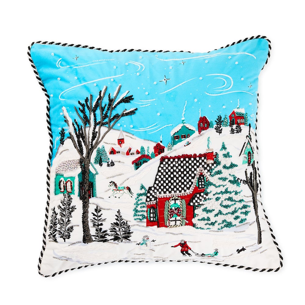 Alpine Scene Throw Pillow mackenzie-childs Panama imagen 1