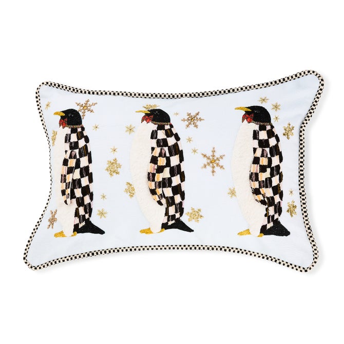 Penguin Parade Throw Pillow image number 0