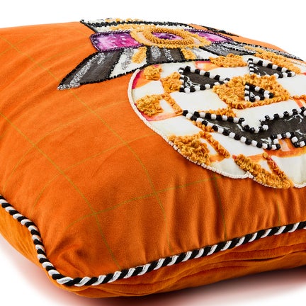 Jack O' Lantern in Hat Throw Pillow