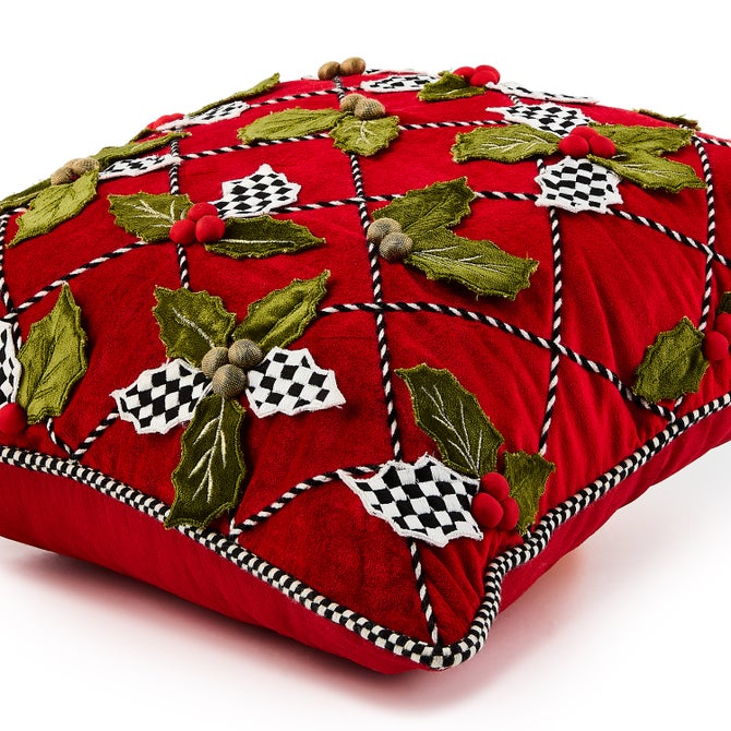 Holly Lattice Throw Pillow image number 2