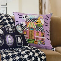 Trick or Treat House Throw Pillow