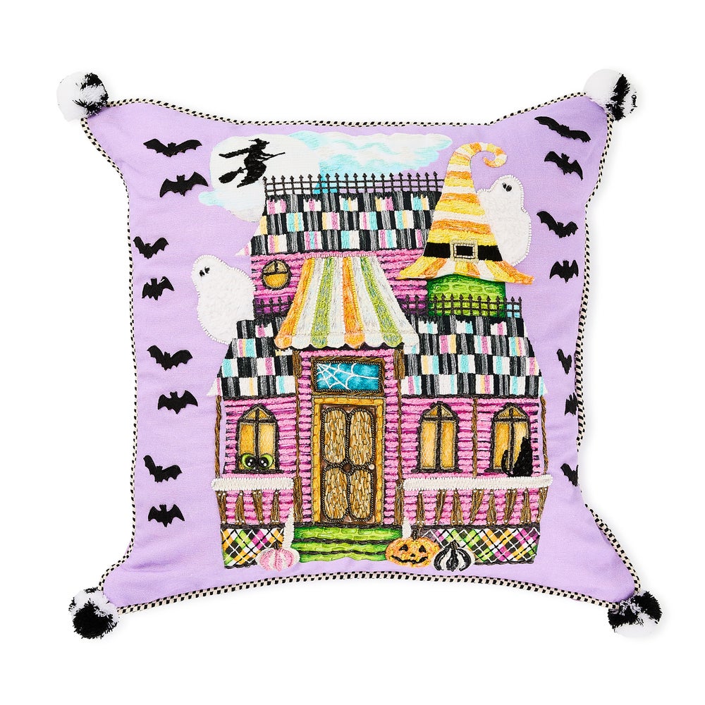 Trick or Treat House Throw Pillow mackenzie-childs Panama imagen 1
